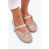 Boto Embellished ballerinas with bow and strap beige Zdivisa | shoptok.hr
