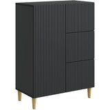 vidaXL Strani šal s predalom Črna 66 x 34,5 x 90 cm Inženirski les, (5000218021) | Shoptok.si