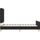  Krevetna konstrukcija s uzglavljem Crna 120 x 190 cm tkanina | shoptok.hr