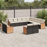  13-dijelni set vrtnih sofa s jastucima poliratan crni | shoptok.hr