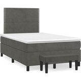  The Living Store Box spring postelja z vzmetnico temno siv 120x190 cm žamet - Box Spring Postelja, (21446470) | Shoptok.si