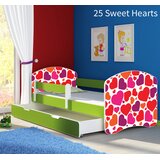  Otroška postelja ACMA z motivom, stranska zelena + predal 180x80 cm 25 Sweet hearts | Shoptok.si