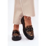 Laura Messi Leather Moccasins With Decoration And Leopard Black 2965 | Shoptok.si