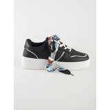Shelvt Women's black sneakers tied with a ribbon | Shoptok.si