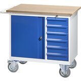 eurokraft pro kompaktna delovna miza, pomična, 6 predalov, 1 vrata, šxg 950 x 590 mm Cene