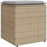  Vrtni tabure s jastucima 2 kom bež 40x40x43 cm poliratan | shoptok.hr