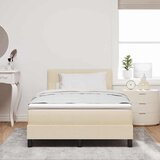  Krevet s opruga kutije s uzglavljem Krema 120 x 190 cm tkanina | shoptok.hr