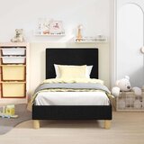  Otroški posteljni okvir z vznožjem Črna 80 x 160 cm blago, (5000104594) | Shoptok.si