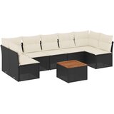  8-dijelni set vrtnih sofa od poliratana s jastucima crni | shoptok.hr