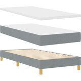 Box Postelja z vzmetnico Svetlo siva 90x200 cm Tkanina, (22051982) | Shoptok.si