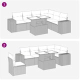  7-dijelni set vrtnih sofa s jastucima crni poliratana bagrem | shoptok.hr
