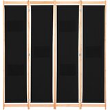 Sobna pregrada s 4 panela od tkanine 160 x 170 x 4 cm crna | Eponuda.ba