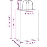  Papirnate vrećice 250 kom s ručkama crvene 21x11x31 cm | shoptok.hr