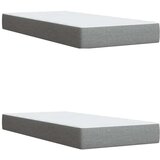 vidaXL Box spring postelja z vzmetnico svetlo siva 200x200 cm blago | Shoptok.si