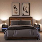 vidaXL Zidni noćni ormarići s LED svjetlima 2 kom crni | shoptok.hr