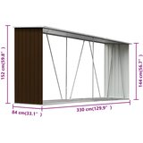  Vrtna ostava za drva od pocinčanog čelika 330x84x152 cm smeđa | shoptok.hr