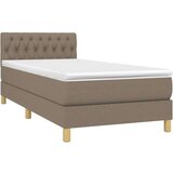  Krevet box spring s madracem LED smeđesivi 80 x 200 cm tkanina | shoptok.hr
