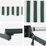 vidaXL automatska uvlačiva tenda zeleni i bijeli 300x250 cm, zamjena za tkaninu tende za okvir 3x2.5 m zeleni i bijeli | shoptok.hr