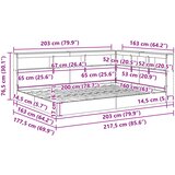  Krevet s policama Beton siva 160 x 200 cm Konstruirano drvo | shoptok.hr
