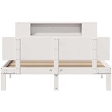 vidaXL Knjižna postelja brez vzmetnice bela 135x190 cm trdna borovina | Shoptok.si