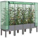 vidaXL Visoka greda s prevleko za rastlinjak videz ratana 160x40x140cm | Shoptok.si
