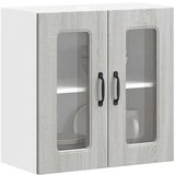 Maison Chic Kuhinjska stenska omarica - Kuhinjska omarica s steklenimi vrati Kalmar siva iu1374, (22063961) | Shoptok.si