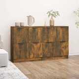 vidaXL Komoda 2 kosa dimljen hrast 60x30x70 cm konstruiran les Cene