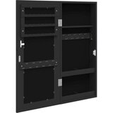  Zidni ormarić za nakit s ogledalom crni 30 x 8 5 x 67 cm | shoptok.hr