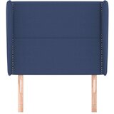  Vzglavje z ušesi modro 93x23x118/128 cm blago, (20934034) | Shoptok.si