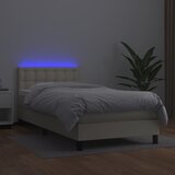  Krevet box spring s madracem LED krem 80x200 cm od umjetne kože | shoptok.hr