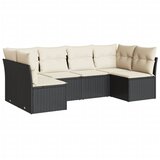  6-dijelni set vrtnih sofa s jastucima crni od poliratana | shoptok.hr
