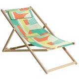Madison Stol za na plažo Patch (120 x 55 cm, les, zelena, oranžna, rumena) Cene