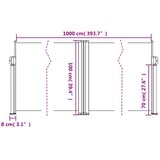  Uvlačiva bočna tenda 100 x 1000 cm crna | shoptok.hr