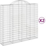  Lučne gabionske košare 2 kom 200x50x180/200cm pocinčano željezo | shoptok.hr