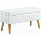 HOMCOM sedežna klop poliester, pena 80D x 35Š x 42V cm Bel, (5000242516) | Shoptok.si
