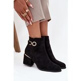 Boto Insulated women's ankle boots with golden details on heel black Dorisse | Shoptok.si