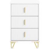 SoBuy nočna omarica s 3 predali v beli barvi v stilu minimalizma, (21123510) | Shoptok.si