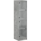 Maison Chic Visoka omara - Komoda - Predalnik s steklenimi vrati betonsko siva 35x37x142 cm, (21722216) Cene