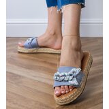 D/CEO Blue espadrille flip-flops with a bow Kartis | Shoptok.si