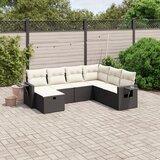 vidaXL 7-dijelni set vrtnih sofa od poliratana s jastucima crni | shoptok.hr