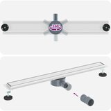 Tuš kanal 2-u-1 sa 360° sifonom Srebrno 80 cm | shoptok.hr