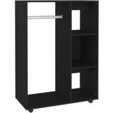 Furnova Garderobna omara črna 80x40x110 cm iverna plošča, (21930218) | Shoptok.si