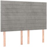 vidaXL Box spring postelja z vzmetnico LED sv. siva 140x190 cm žamet | Shoptok.si