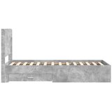 Okvir za krevet s pohranom i uzglavljem Betonska siva - Betonska siva 75 x 190 cm | shoptok.hr