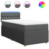  Krevet s oprugama i madracem tamnosivi 90x200 cm od tkanine | shoptok.hr