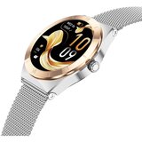 Ksix smartwatch Lya, 1,19” AMOLED, 5 dana aut., met. i sili. narukvica, srebrni | shoptok.hr