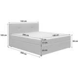 P & B POSTELJA Z VZMETNICO 140 cm x 200 cm , les, tekstil, leseni material siva | Shoptok.si