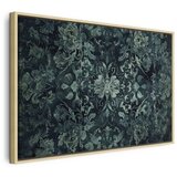  Slika - Oriental Pattern Carpet: Emerald Ornaments and Worn Patterns 90x60 U prirodnom drvenom okviru | shoptok.hr