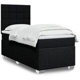 vidaXL Krevet s oprugama i madracem crni 90x200 cm od tkanine | shoptok.hr