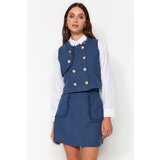 Trendyol Woven Tweed Vest with Indigo Buttons | shoptok.hr